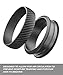 Ikonfitness Silicone Wedding Ring for Men and Women - 3 Pack Comfortable Fit, Rubber Wedding Ring Grey, Blue, Red - Come with a Metal Box