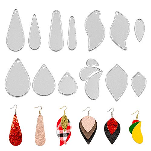 15 PCS Earring Cutting Dies Teardrop Leaf Die Cuts for Making Leather Earrings DIY Crafts - Thumbnail 7