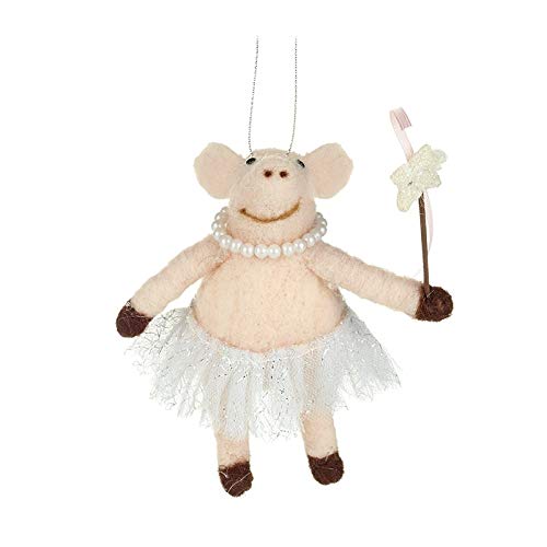 Heaven Sends Pink Pig With Wand Hanging Christmas Decoration