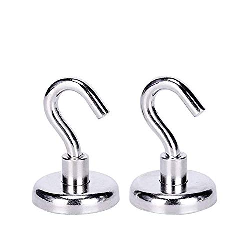 H Yanka 75LB Super Strong Neodymium Magnetic Hooks, MYP-E32 Indoor/Outdoor Magnet Hooks（Pack of 2）Purpose Indoor Outdoor Kitchen Bathroom Bedroom Garage Lockers Office - Thumbnail 7