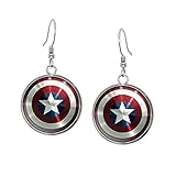Captain America Earrings, The Avengers Jewelry, Shield Pendant, Superhero Gifts Gift, Geek Geeky Present Presents