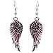 EVER FAITH Angel Wing Hook Earrings Austrian Crystal Silver-Tone