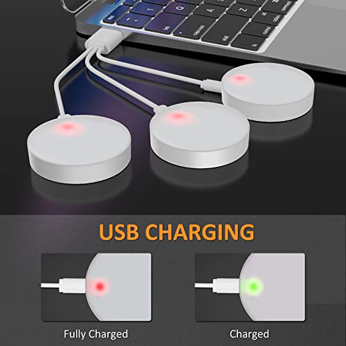 Luci sotto l\'armadio morpilot LED Luce Notturna con USB ricaricabile, 3PCS LED Lampada da Parete con Telecomando, Luce adesiva Per Vetrine Credenza Guardaroba Corridoio Cucina