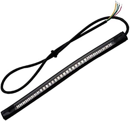 PAUL88 Strip Light 48SMD Waterproof Flexible Motorcycle UV Turning Left License Plate Tail Brake Car Signal Light Stop Lamp DC 12V Universal(48SMD)