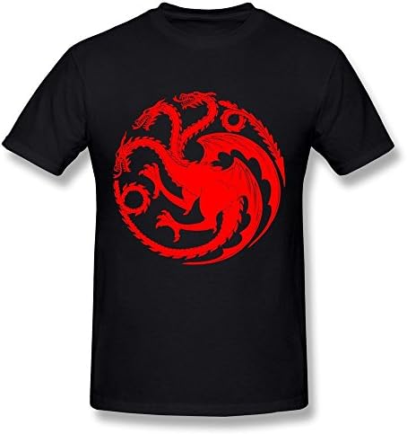 Konoyie Men's Game Of Thrones House Targaryen Fly Dragon T-Shirt - Fashion Shirts Black US Size XL