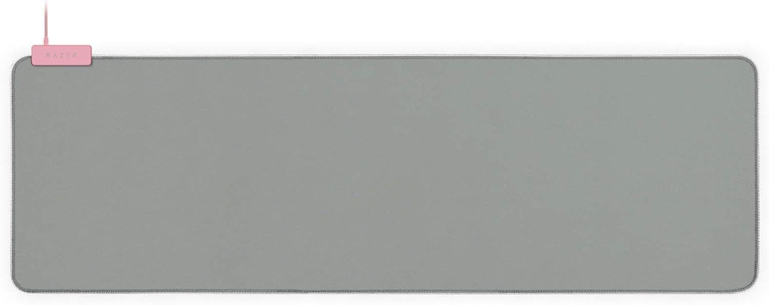 Razer Goliathus Extended Chroma - Soft Extended Gaming Mouse Mat with Razer Chroma RGB Lighting (Cable Holder, Fabric Surface, Quilted Edge, Optimized for all Mice) Quartz Pink