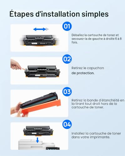 415X 415A MFP M479fdw Toner with Chip Compatible for HP 415X 415A Toner for HP Color LaserJet Pro MFP M479fdw M479dw M479dn M479fnw M479fdn M454dw M454dn M480f M455dw n W203 0X W2030A W2031X (4-Pack)