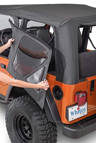 Whitco 35111215 Black Denim Jeep 97-06 TJ Wrangler Soft Top with Door Skins