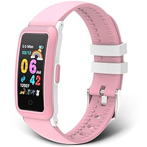 MoreFit Fitnessarmband voor kinderen, uniseks, activiteitentracker, stappenteller, met bloeddruk- en hartslagmeter, voor…