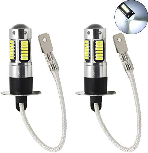 shunyang Car Replacement 12V Auto Car Fog Light Lamp H3 LED Car Bulbs 6000K Super Bright LED Bulbs 2Pcs