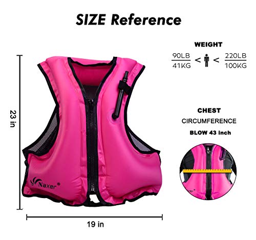 NAXER Inflatable Buoyancy Vests Kayak Buoyancy Aid for Adults 90-220 lbs