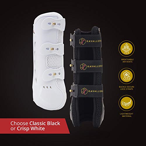 Horse Tendon Boots by Kavallerie: Pro-K 3D Air-Mesh Horse Boots, Showjumping, Horse Jumping Boots, Lightweight with Breathable Soft Padding for Less Sweat and Rubs [Black] - Thumbnail 7