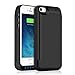 iPhone 5 5S 5C SE Battery Case 4600mAh, Gixvdcu Extended Rechargeable Protective Charger Cover Built in Extra USB Power Bank for iPhone 5 5S 5C SE – Black