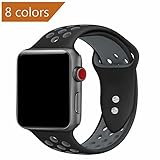 YC YANCH Greatou Compatible for Apple Watch Band 38mm 42mm,Soft Silicone Sport Band Replacement Wrist Strap Compatible for iWatch Apple Watch Series 3, Series 2, Series 1,Nike+,Sport,Edition,S/M M/L Size