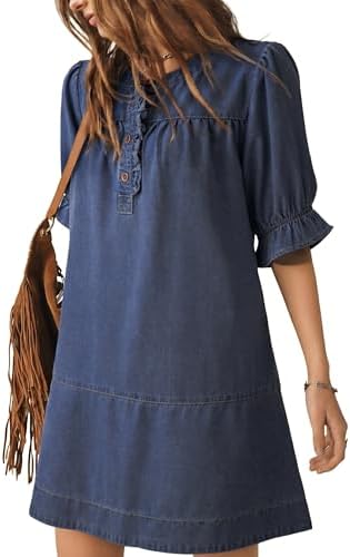 scully denim dress Scully Women's Dress - Honey Creek Collection - Puff Sleeve / Princess  Seams