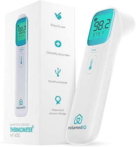 InstamediQ [2020 Model] Best Baby Thermometer for Fever, Instant Accurate 4 in 1 Medical Digital Forehead and Ear Thermometer - FDA Approved Infrared Infant Thermometer for Kids, Toddlers, and Adults