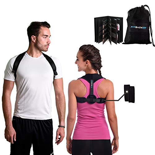 Posture Corrector for Women and Men Body Wellness Posture Corrector Corrector de postura Fully Adjustable Back Brace for Neck Shoulder Back Pain Relief (with Exercise Book)