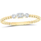 Jewels By Lux 14Kt Yellow or White or Rose Gold 1/20 Ctw Natural Diamond Fashion Ring, Womens Size: 5-9