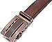 Marino Men’s Genuine Leather Ratchet Dress Belt with Automatic Buckle, Enclosed in an Elegant Gift Box - Brown and Silver - Custom XL: Up to 54