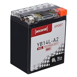 Accurat motorfiets-accu YB14L-A2 14Ah 200A 12V gel-technologie + lcd-display startaccu krachtig robuust…
