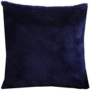 Selcet Super Soft Plush Faux Fur Decorative Throw Pillow Covers Cushion Covers for Couch Home Car Square 18 x 18Inch Navy Blue