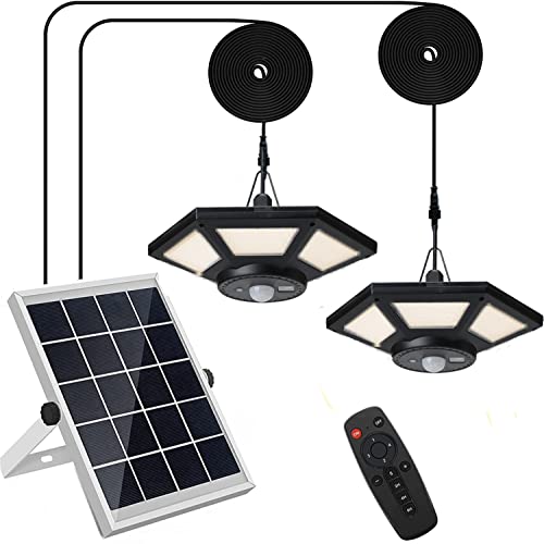 HULPPRE Upgraded Solar Shed Light 120Leds Brighter Solar Light Indoor&Outdoor With Remote,IP65 Waterproof Barn/Chicken Coop/Workshop/Ceiling/Pendant - View #13