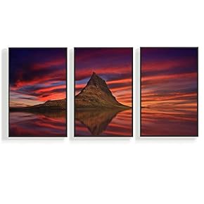 Canvas Wall Art for Living Room, Bedroom Mountain Framed Canvas Prints for Home Decoration Ready to Hang - 16"x24"x3 Panels