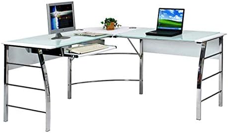 パソコンデスク 供え L字型 ガラスデスク オフィスデスク 学習机 Pcデスク 一人暮らし ワンルーム パソコン台 北欧 勉強机 学習デスク ホワイト シンプル