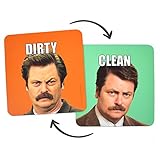 Joybomb Gift Co. Clean Dirty Dishwasher Magnet - Ron Swanson - Waterproof UV Coating - Made in The USA