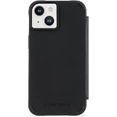 Case-Mate Wallet Folio iPhone 14 Case / iPhone 13 Case - Black [10ft Drop Protection] [Compatible with MagSafe] Flip Folio Cover Made with Genuine Pebbled Leather, Landscape Phone Stand, Card Holder