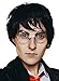 ALLAURA Compatible with Harry Potter Wig – Short Black Boy Wizard Wig & Glasses Set for Kids & Adults – Magical School Costume Accessory for Halloween, Cosplay, Book Week, Fantasy Party Outfits