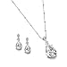Mariell Vintage CZ Pear-Shaped Teardrop Necklace and Earring Jewelry Set for Bride, Prom & Bridesmaid