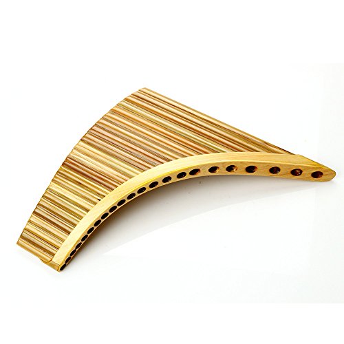 22 Pipes Pan Flute Chinese Traditional Musical Instrument Pan Pipes in Key G and Left hand