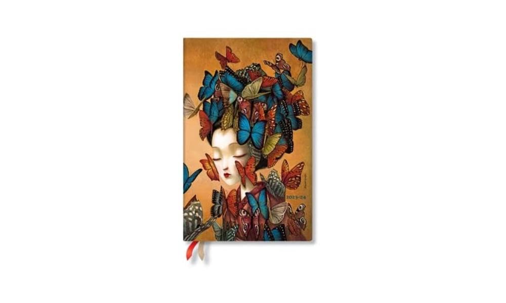 Paperblanks 18-Month Softcover Flexi Diaries 2023-2024 Madame Butterfly | Vertical | Maxi (135 × 210 mm)