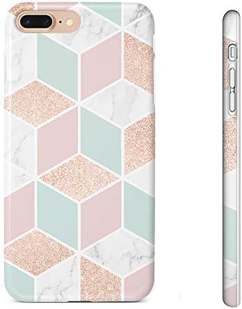 Pastel Bay Case Compatible for iPhone 8 Plus/7 Plus,iPhone 6s Plus/6 Plus 5.5" Rose Gold Glitter Pink Green White Marble Matt Soft TPU Anti-Scratch Thin Back Protective Phone Case for Girls Women