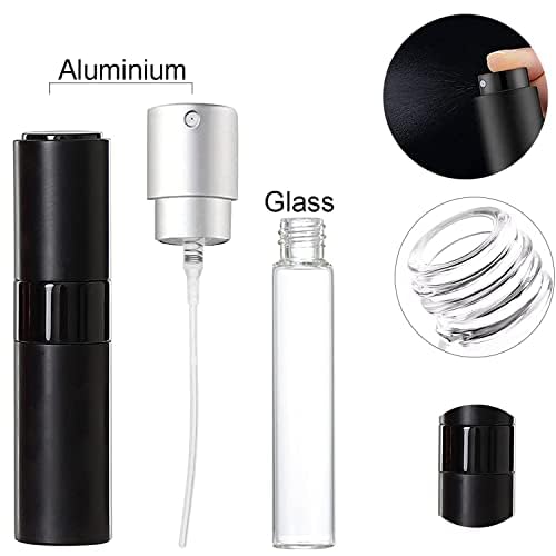 YOCASII 3pcs 8ML Perfume Atomizer, Travel Refillable Bottles Empty with 3 Droppers, Portable Mini Perfume Spray Bottle, Container Travel Cologne Dispenser with Gift Bag