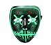 heytech Halloween Scary Mask Cosplay Led Costume Mask EL Wire Light up for Halloween Festival Party (Green)
