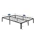 SLEEPLACE 14 Inch Heavy Duty Round Edge Steel Slat Bed Frame/Non-Slip/Under-Bed Storage/No Box Spring Needed/No Squeaking/Bedroom Basic/Modern, Black