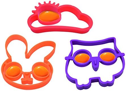 WildWave Reusable Non-sticky Silicone Breakfast Mold (Owl/Sun/Bunny, Set of 3)