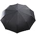 Tadge Goods Windproof Travel Umbrella with Automatic Open/Close (Black) Repel Rain Resistant Canopy with Teflon Coating | Wind Proof Durability | Includes Carry Bag