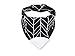 Honey Molly Baby Bandana Teething Bibs for Boys and Girls 4 Pack with Attached BPA-Free Silicone Teether -Unisex Bandana Bibs with Adjustable Snap for Teething -100% Organic Cotton (Black/White)