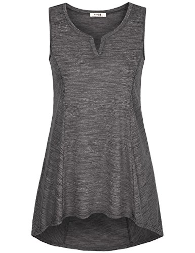 Tunic Shirts for Women to Wear with Leggings,Vivilli Swing Tunics Lightweight Casual Tee Tops Deep Grey Large