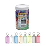 Acrimet Key Tag Jar w/ 60 Keyring Tags (Assorted Colors)