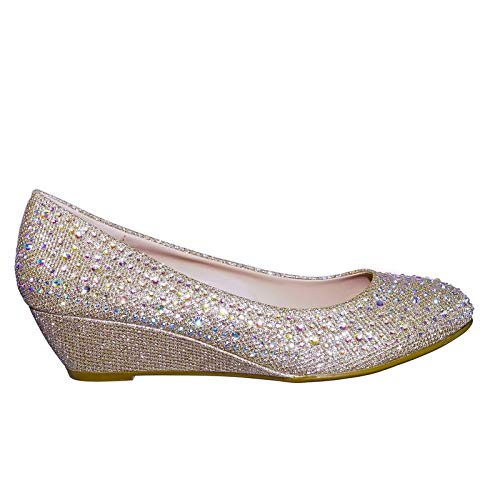Forever Womens Low Wedge Heel Closed Toe Wedding Party Dress Sandals - Image 3