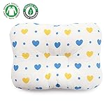 Baby Pillow - Unisex for Newborn & Infant - Cotton Flat Head Baby Pillow makes baby’s head round - Protect Plagiocephaly (Flat Head Syndrome)