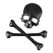 3D Metal Skull Crossbones Emblem Car Truck Motor Decal Badge Sticker -Black