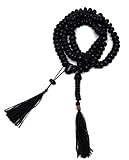 Muslim Tasbih 99 Beads Islam Prayer Zikr Beads 8 mm. with Decorated Tassels (Black)