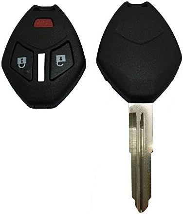 Car Keyless Entry Right Groove Smart Key Shell Case Fob for Mitsubishi Eclipse Endeavor Galant Lancer Outlander Miragentry Car Key Shell Uncut Key No Chip Fob (Blue)