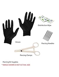 Kit de perforación profesional con 35 piezas de retenedores septum para lengua, cejas, pezón, labio, nariz y cuerpo 16G, 14G