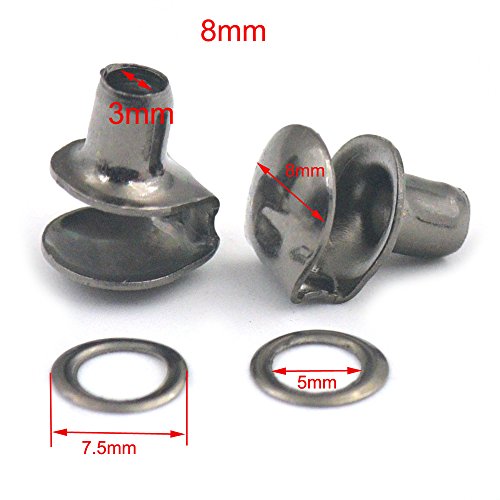Fujiyuan One Tool with 10 pcs 8mm Boots Hook Eyelets Buckles DIY Riding Hiking Shoes Hooks Shoelace Camp Climbing Fitting with washers Gunblack
